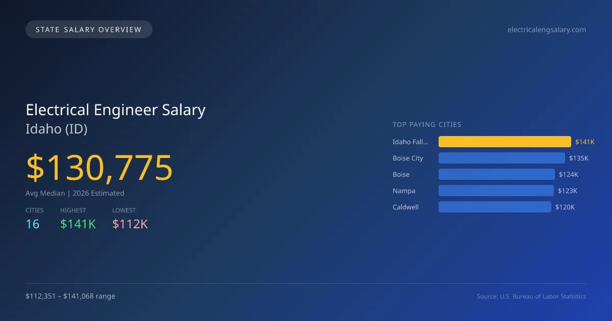 Electrical Engineer Salary in Idaho - 2025 BLS Data Infographic