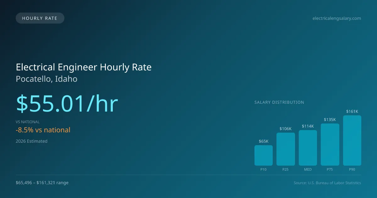 Electrical Engineer Hourly Rate in Pocatello, ID — 2026 est., based on 2025 BLS