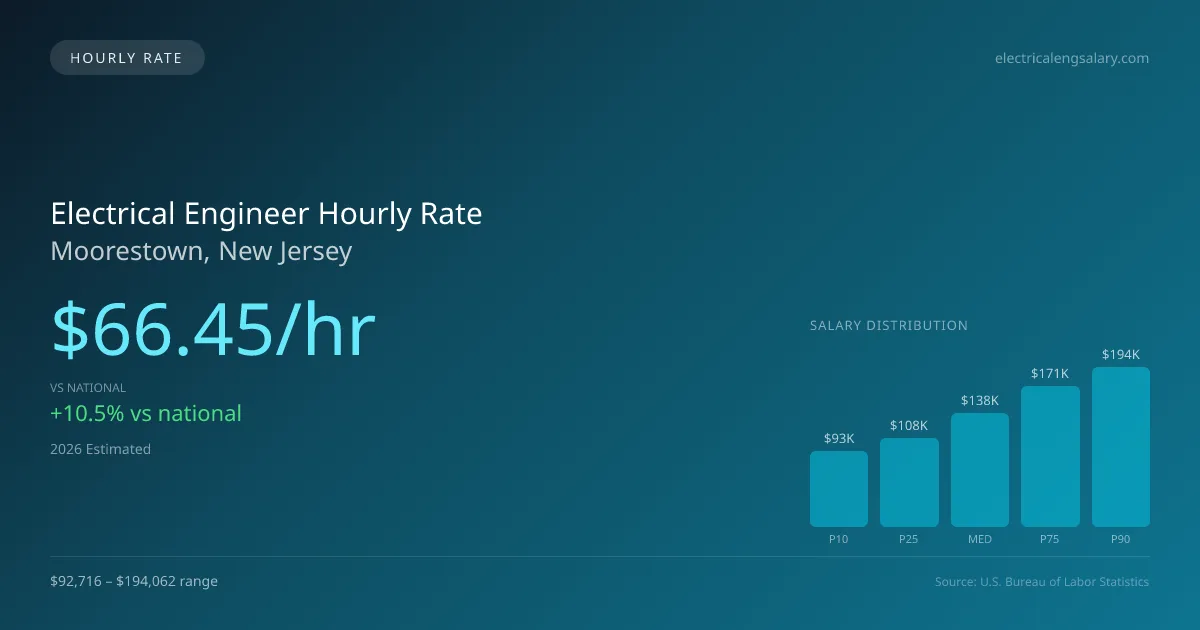 Electrical Engineer Hourly Rate in Moorestown, NJ — 2026 est., based on 2025 BLS