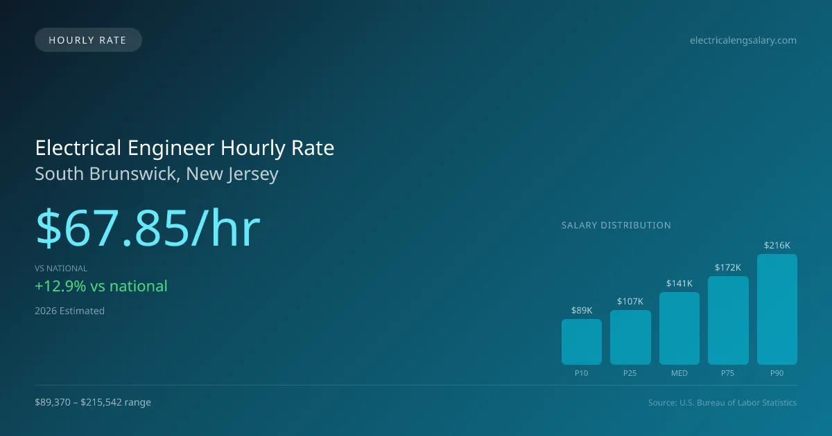 Electrical Engineer Hourly Rate in South Brunswick, NJ — 2026 est., based on 2025 BLS