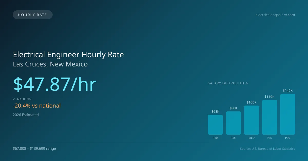 Electrical Engineer Hourly Rate in Las Cruces, NM — 2026 est., based on 2025 BLS