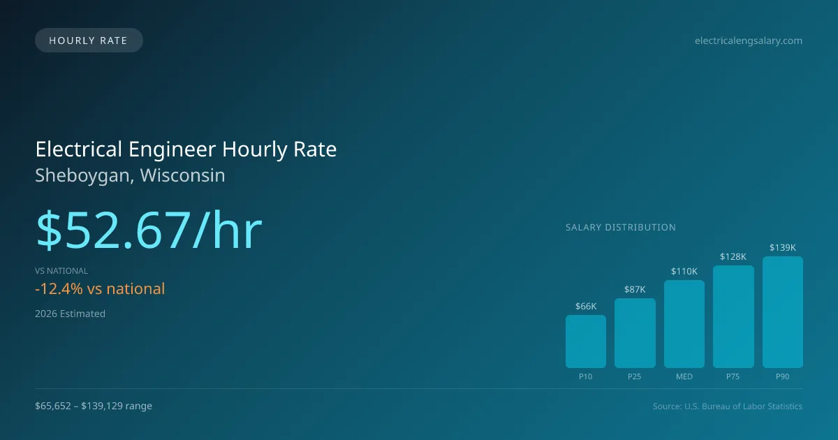Electrical Engineer Hourly Rate in Sheboygan, WI — 2026 est., based on 2025 BLS
