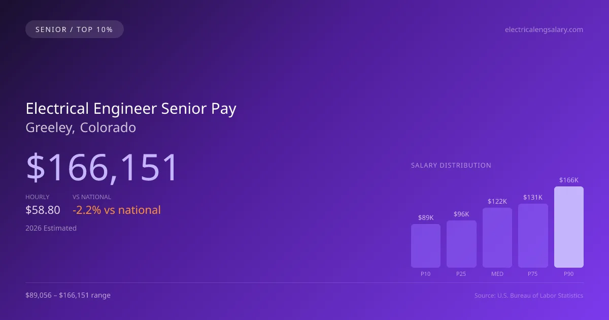 Electrical Engineer Senior Salary in Greeley, CO — 2026 est., based on 2025 BLS