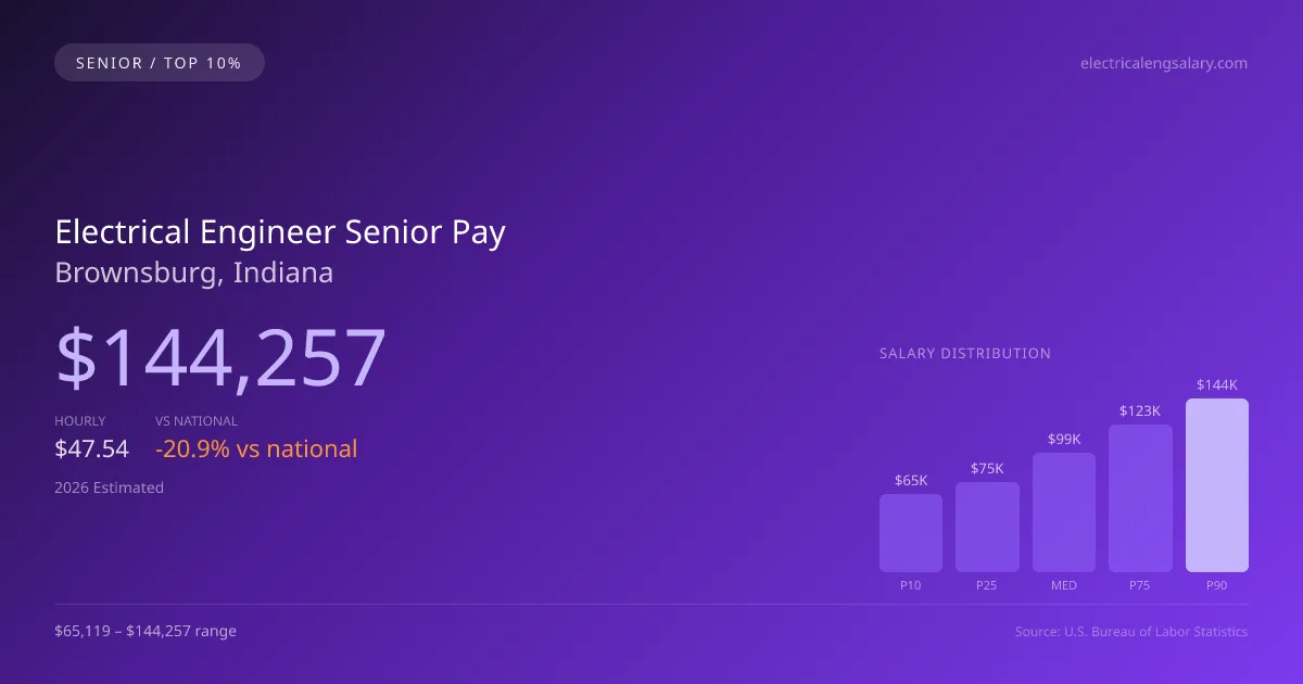 Electrical Engineer Senior Salary in Brownsburg, IN — 2026 est., based on 2025 BLS