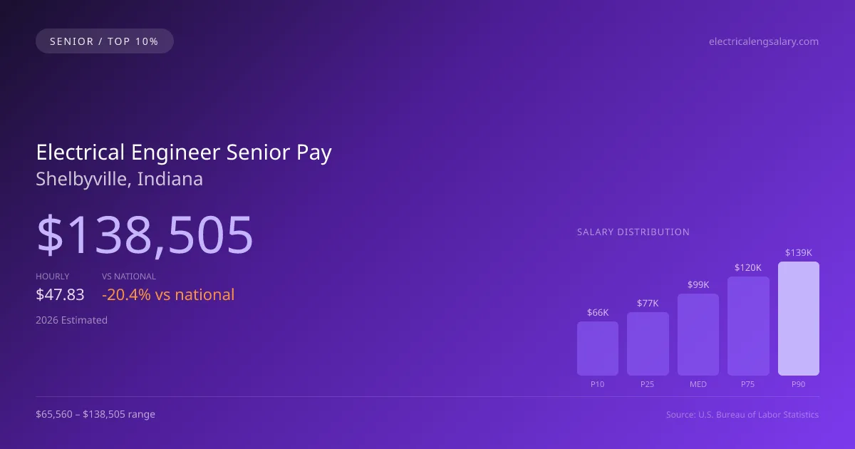 Electrical Engineer Senior Salary in Shelbyville, IN — 2026 est., based on 2025 BLS