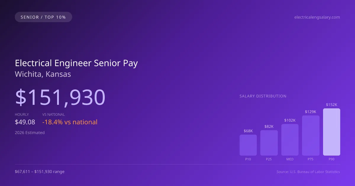 Electrical Engineer Senior Salary in Wichita, KS — 2026 est., based on 2025 BLS