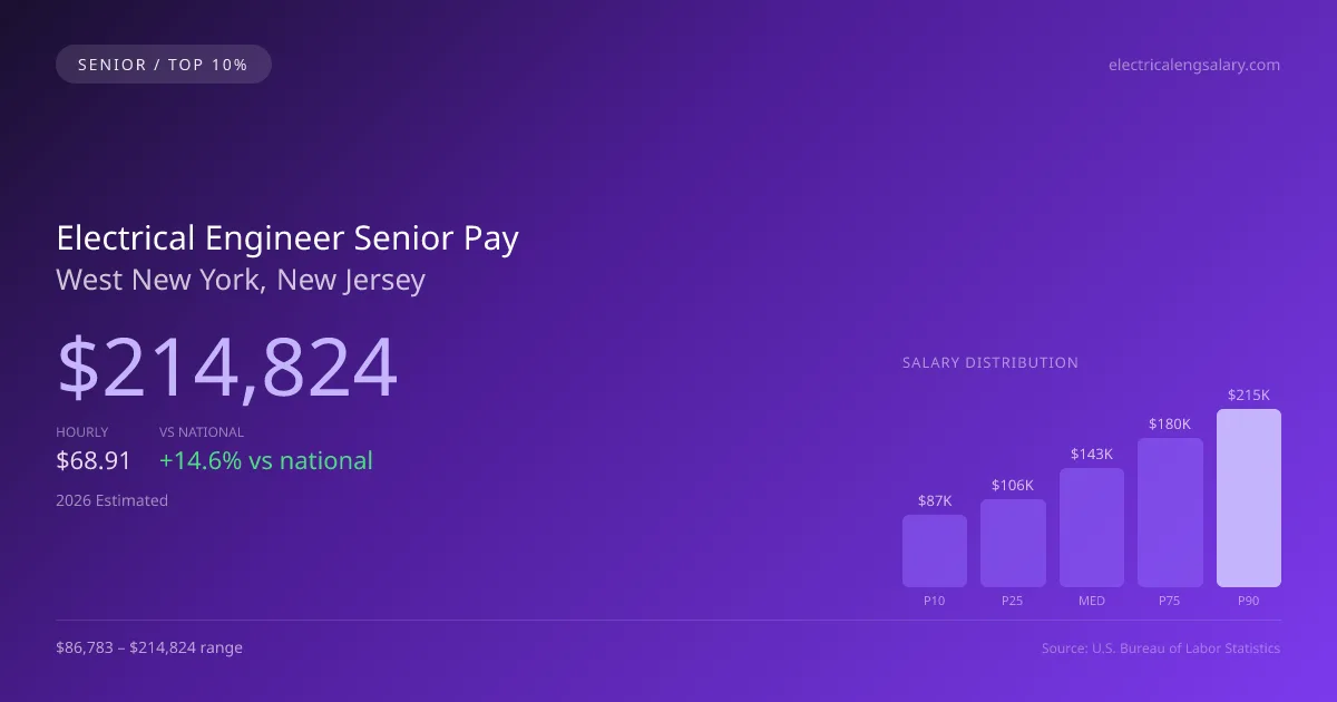 Electrical Engineer Senior Salary in West New York, NJ — 2026 est., based on 2025 BLS