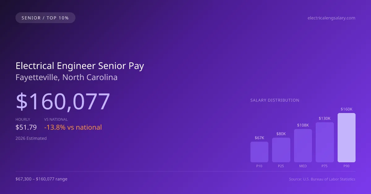 Electrical Engineer Senior Salary in Fayetteville, NC — 2026 est., based on 2025 BLS