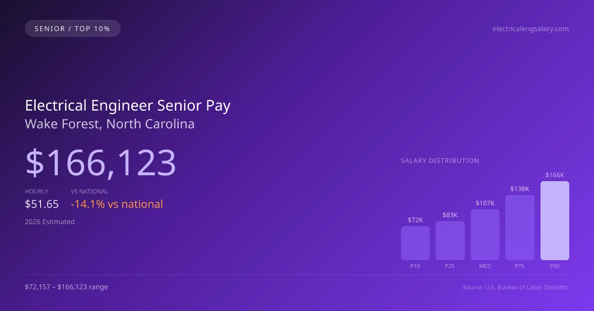 Electrical Engineer Senior Salary in Wake Forest, NC — 2026 est., based on 2025 BLS