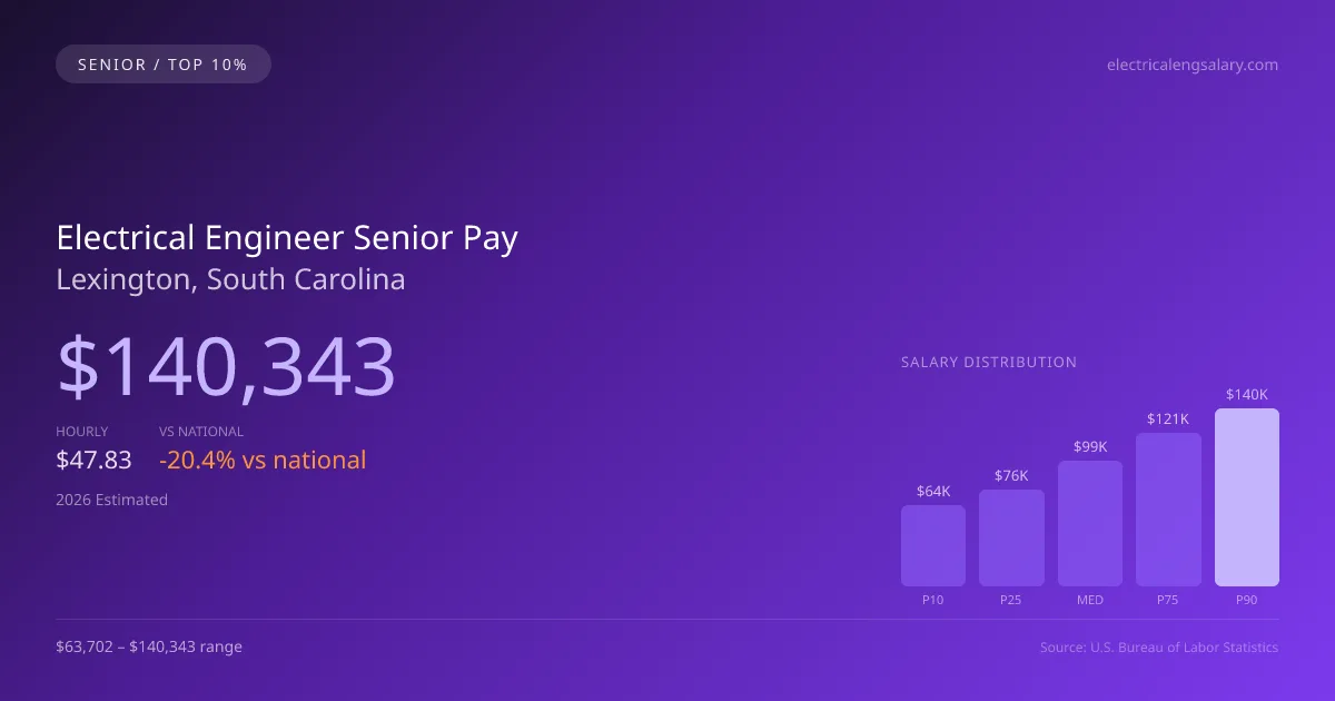 Electrical Engineer Senior Salary in Lexington, SC — 2026 est., based on 2025 BLS