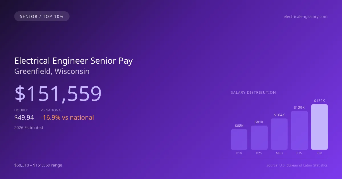 Electrical Engineer Senior Salary in Greenfield, WI — 2026 est., based on 2025 BLS